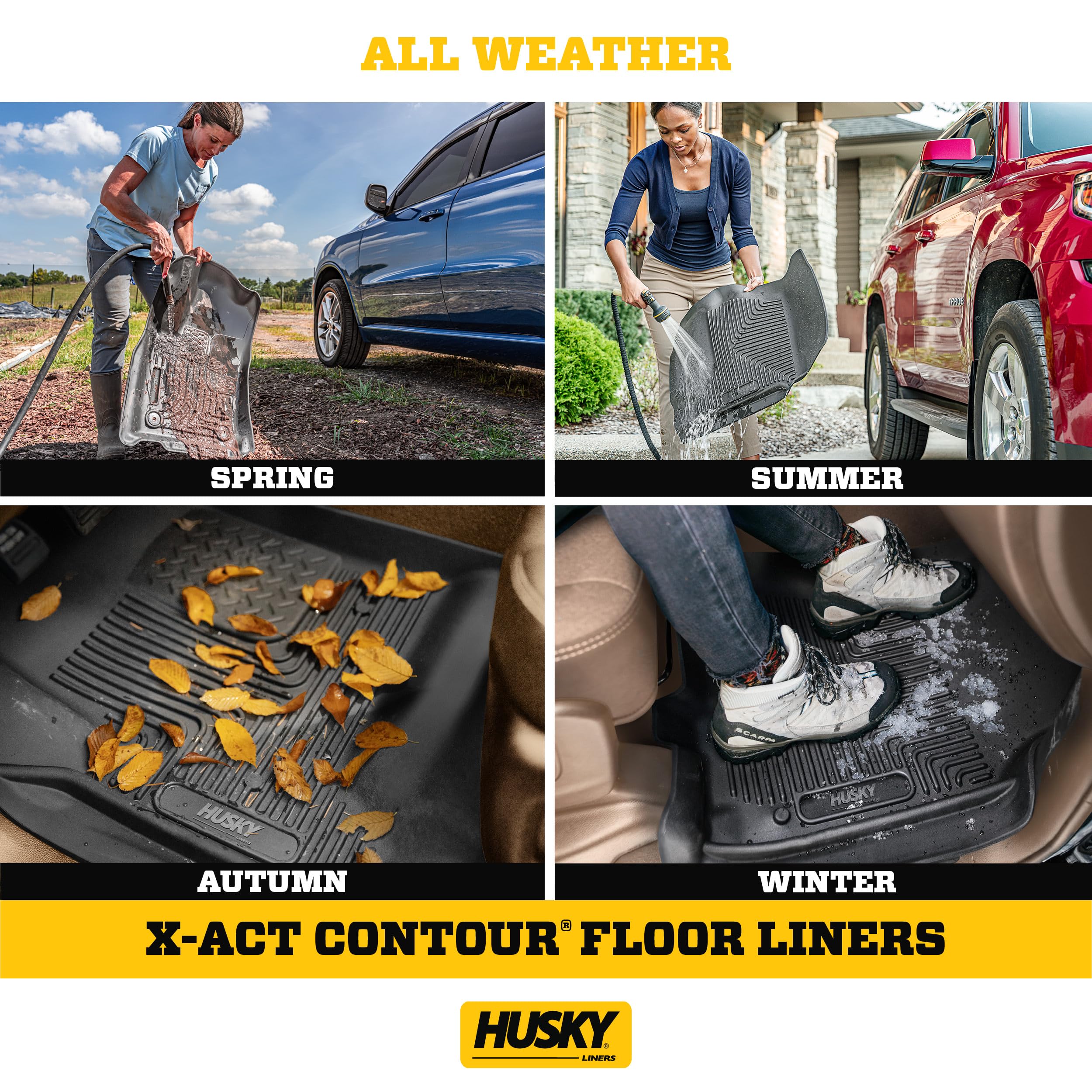 Husky Liners X-act Contour Custom Fit Floor Mats for 2020-2025 Mercedes-Benz GLE450 & GLE63 AMG S | 2022-2025 GLE350 | 2nd Row 1-Piece Black (50991) - All-Weather Protection & Easy Cleaning for SUVs