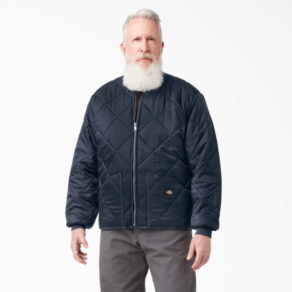 Dickies Men's Diamond Quilted Jacket - Lightweight Work Jacket for Men, Water-Resistant Winter Coat with Warm Lining | Perfect for Construction, Outdoor Work & Casual Wear