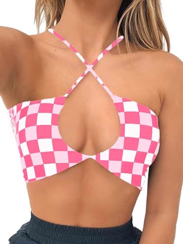 #Cross-pink Checked