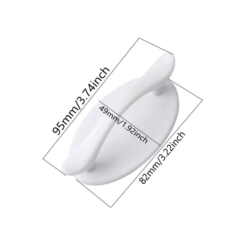 8 Pack Self-Adhesive Cabinet Knobs - No Drill, No Damage Furniture Handles for Drawers, Dressers, Bathroom & Kitchen Cabinets - Easy Install White Pulls (Perfect for Renters & DIY Home Decor)