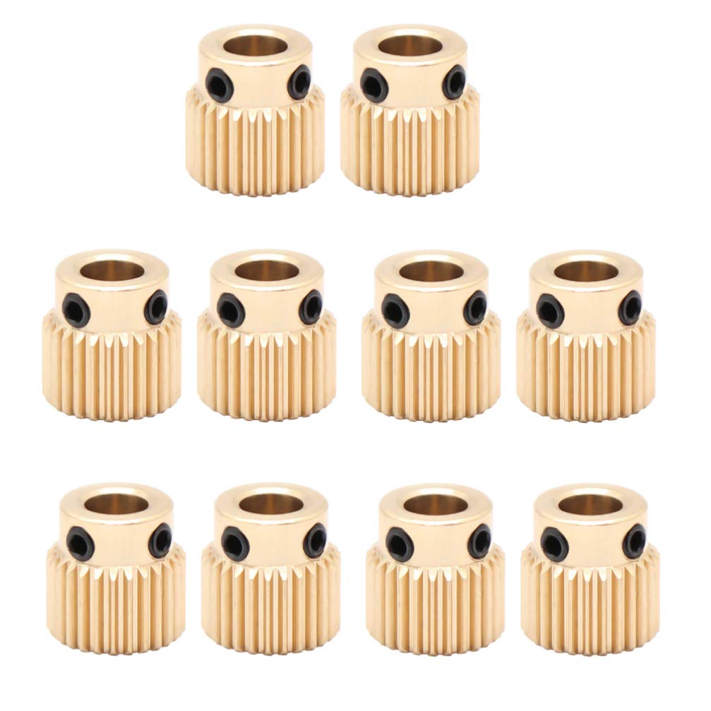 10PCS 40T Brass Extrusion Gears - 40 Tooth Drive & Feeding Wheels for 3D Printers, CNC Machines, and DIY Projects - Durable Brass Gear Set for Smooth Extrusion and Precision Motion Control