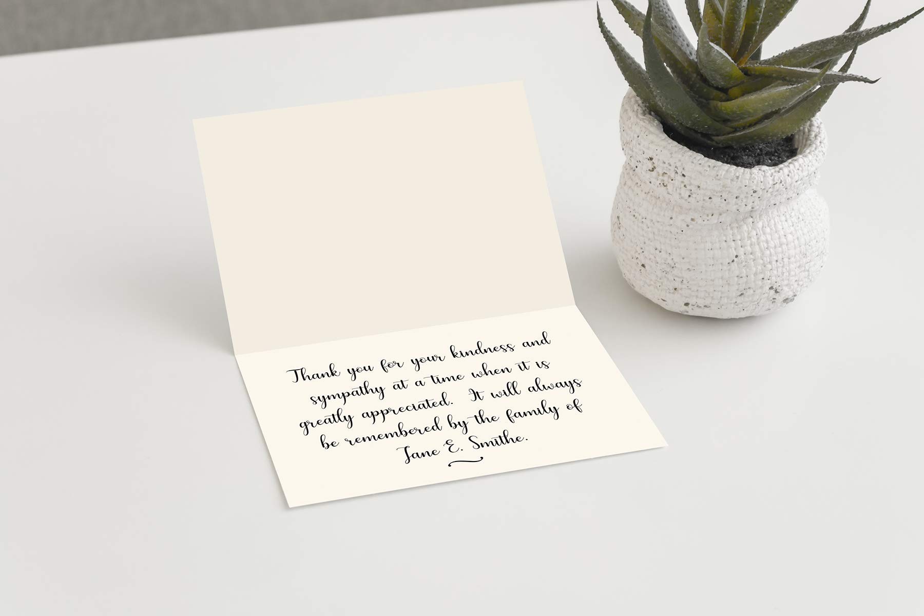 Customized Personalized Funeral Bereavement Thank You Cards with Envelopes - Set of 50 Sympathy Cards for Memorial Services, Condolence Gifts & Grieving Support (Tulip Design)