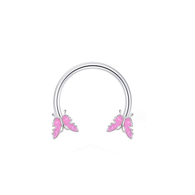 16G Surgical Steel Heart Horseshoe Circular Barbell - Body Jewelry for Cartilage, Lip, Nose Piercing | Perfect for Everyday Wear, Parties & Alternative Fashion | B2017