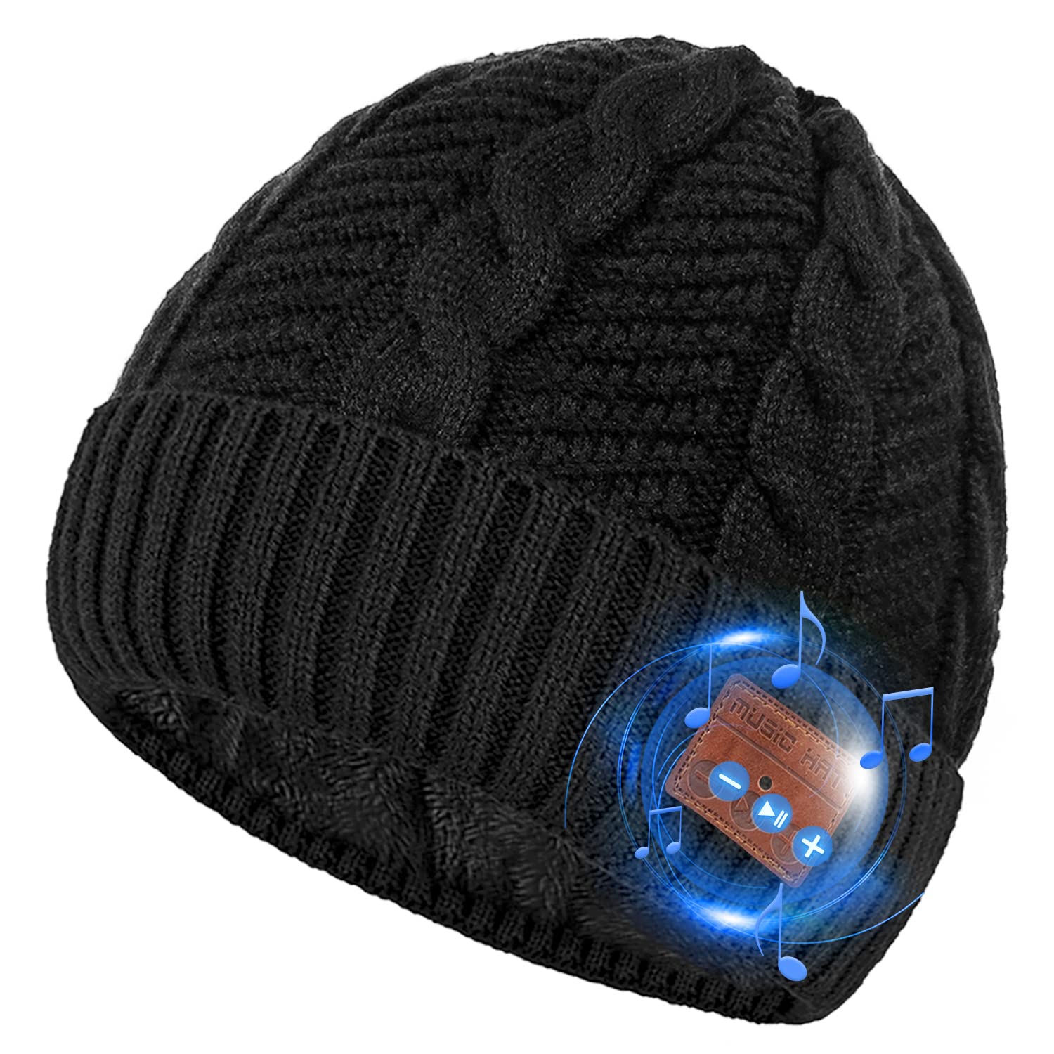 Vegawumen Bluetooth Beanie Hat for Men with Built-in Wireless Headphones - Bluetooth 5.2 Stereo Headset Winter Hat - Perfect Christmas Gift for Men & Boys (Ages 15-30) - Great for Skiing, Running, and Outdoor Activities