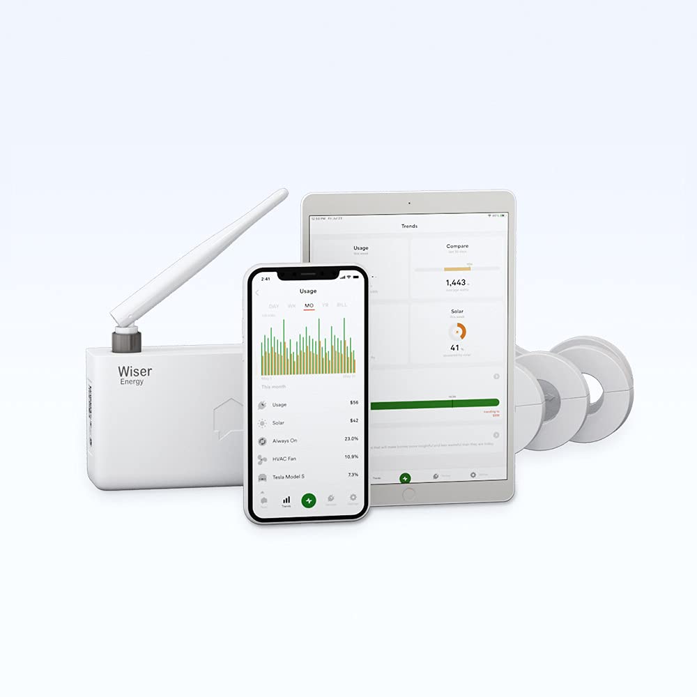 Square D by Schneider Electric WISEREM Smart Home Energy Monitoring System - Track Electricity Usage in Real Time - Ideal for Home Energy Management & Cost Savings (White)