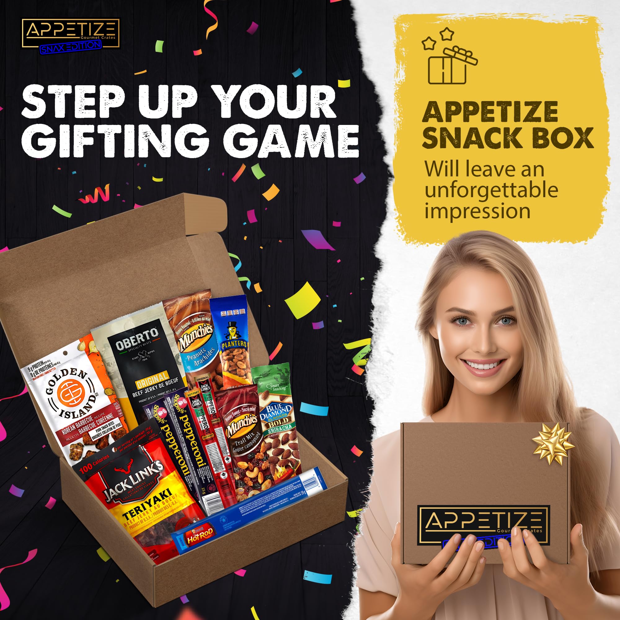 Premium Beef Jerky Gift Box for Men - 12pc Carnivore Snack Assortment with Birthday Card - Best Birthday Gifts for Him, Boyfriend, Husband & Dad | Gourmet Meat Snacks for Outdoor Adventures, Game Nights & Man Cave Treats