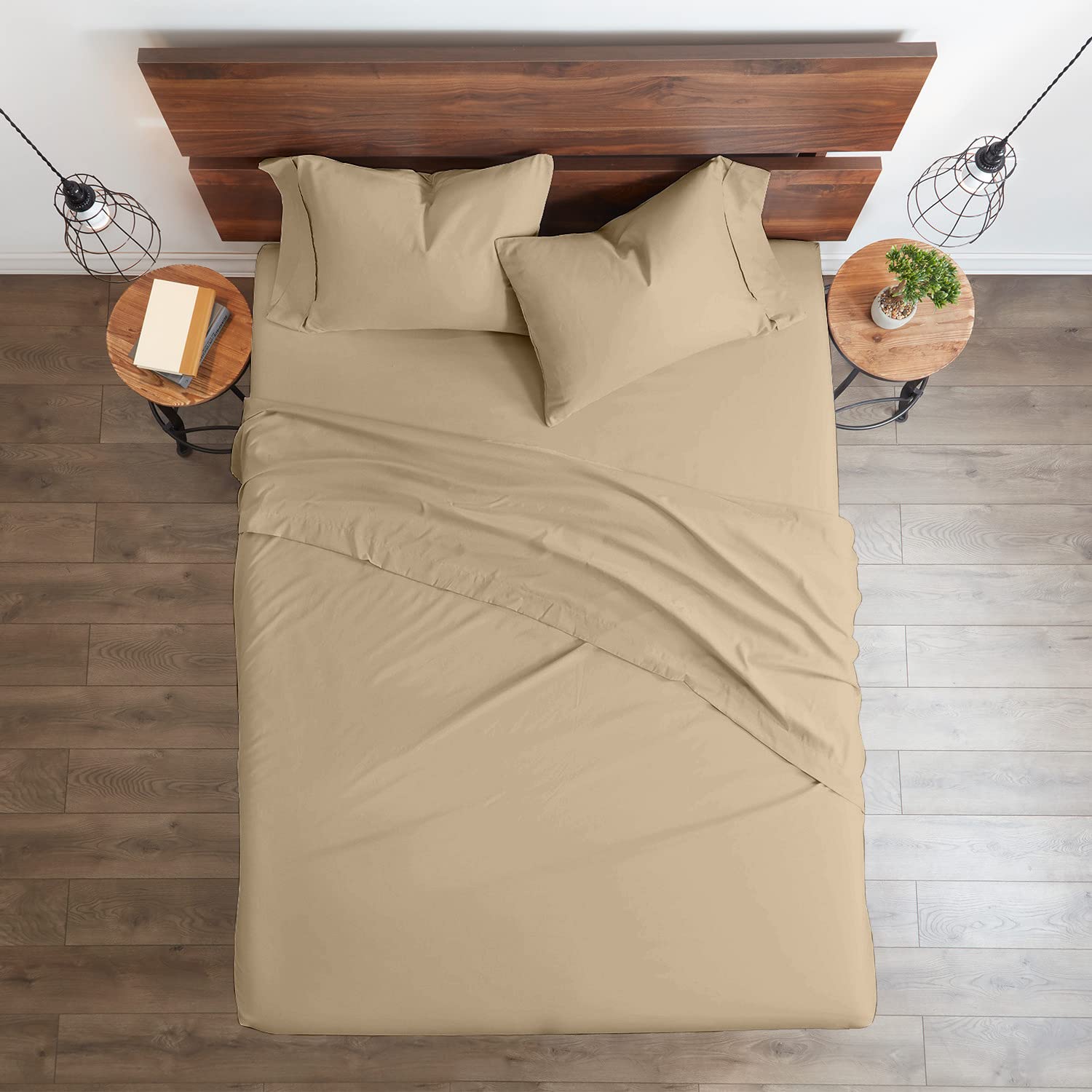 100% Certified Giza Cotton Pillowcase & Sheet Set - Queen XL Size, Soft Sateen Weave, Breathable Egyptian Cotton Bedding for Deep Pocket Mattress (Up to 18
