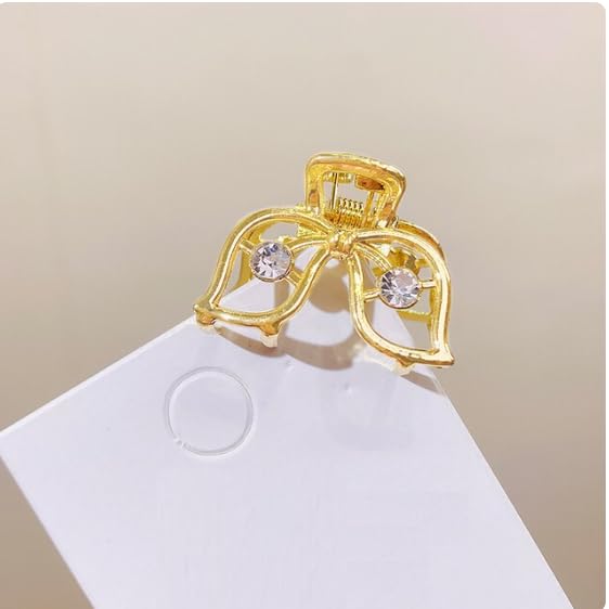 HAPPYMATES 4+2pcs Small Metal Hair Claw Clips for Women - Mini Pearl Hair Barrettes, Jaw Clamps, Half Bun Hairpins - Decorative Hair Accessories for Women & Girls - Perfect for Everyday, Parties & Weddings