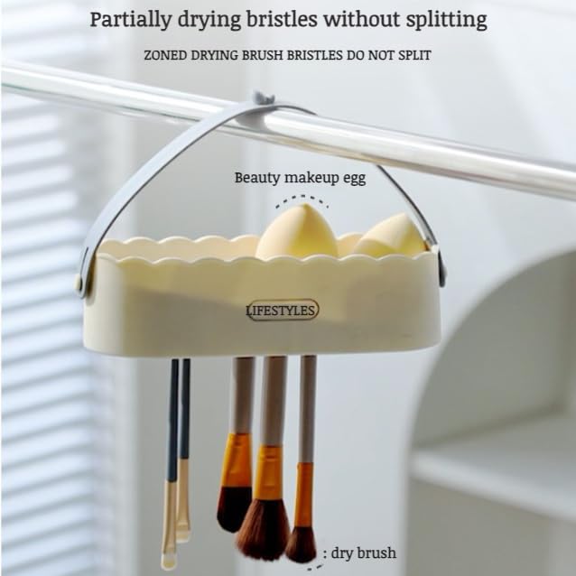 3-in-1 Silicone Makeup Brush Cleaner Bowl with Drying Rack | Professional Brush Cleaning Mat & Organizer for Makeup Brushes, Beauty Sponges & Powder Puffs (White) | Perfect for Home & Salon Use