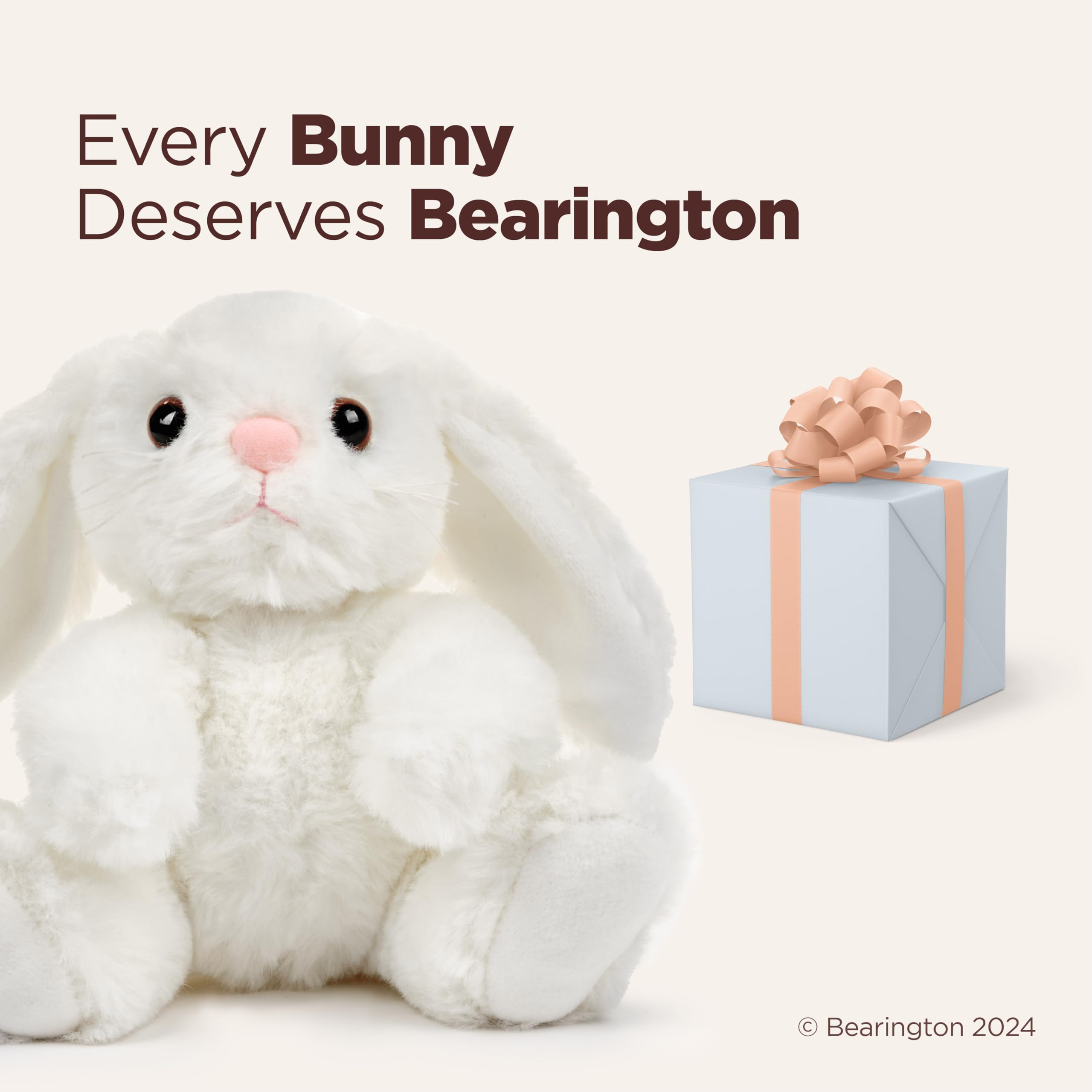Bearington Lil’ Whisker The Bunny Plush - 6 Inch Soft Easter Bunny Stuffed Animal Toy for Kids, Easter Basket Stuffers, Baby Shower Gift & Nursery Decor (Cute Grey Bunny Plushie) - Perfect for Easter Gifts, Spring Decorations & Children's Bedtime Cuddles
