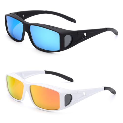 D (2 Pack) Matte Black | Blue+white | Red