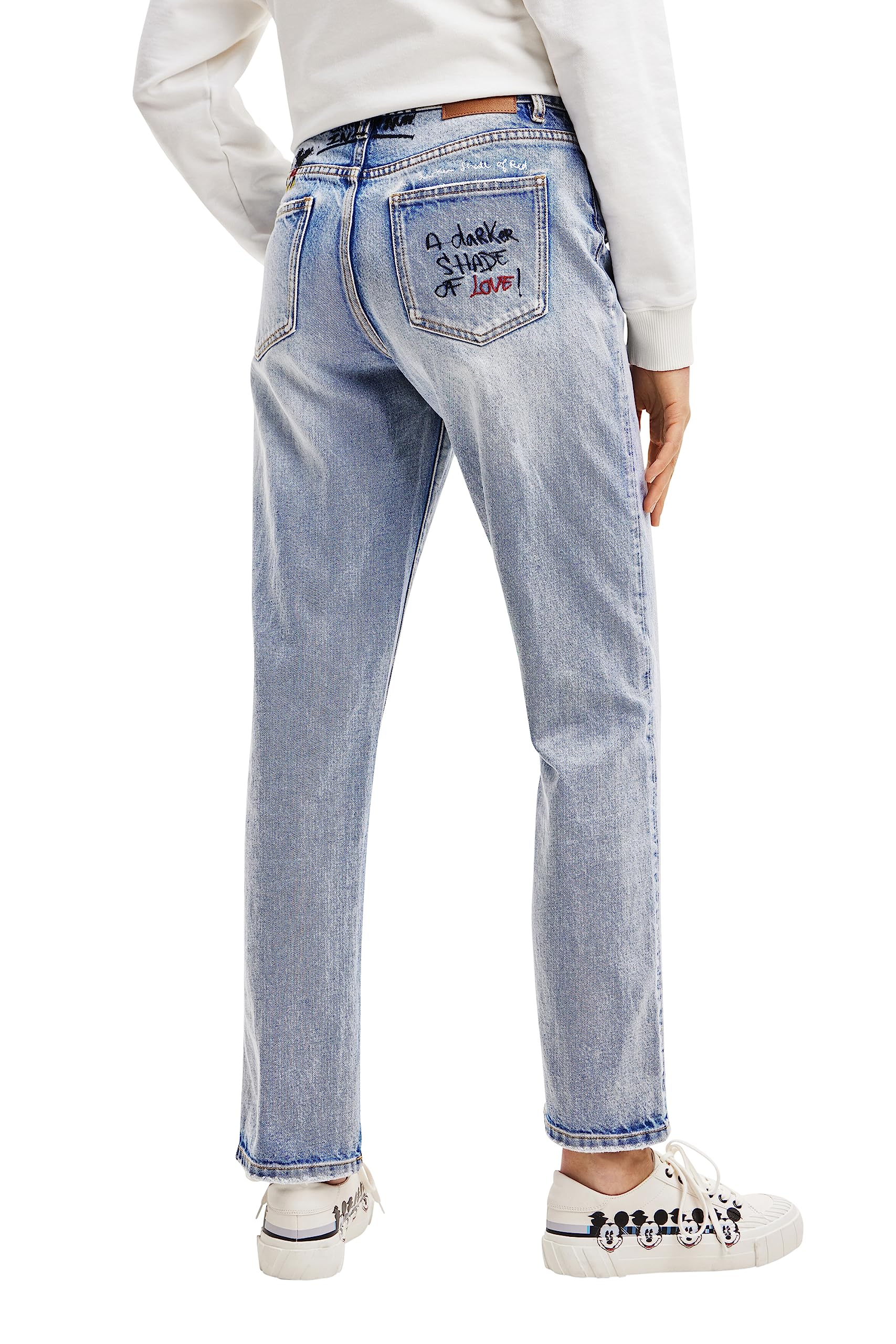 Desigual Women's Denim Long Pants - High Waisted Stretch Jeans for Women | Comfortable & Stylish for Casual Wear, Office, and Everyday Outfits