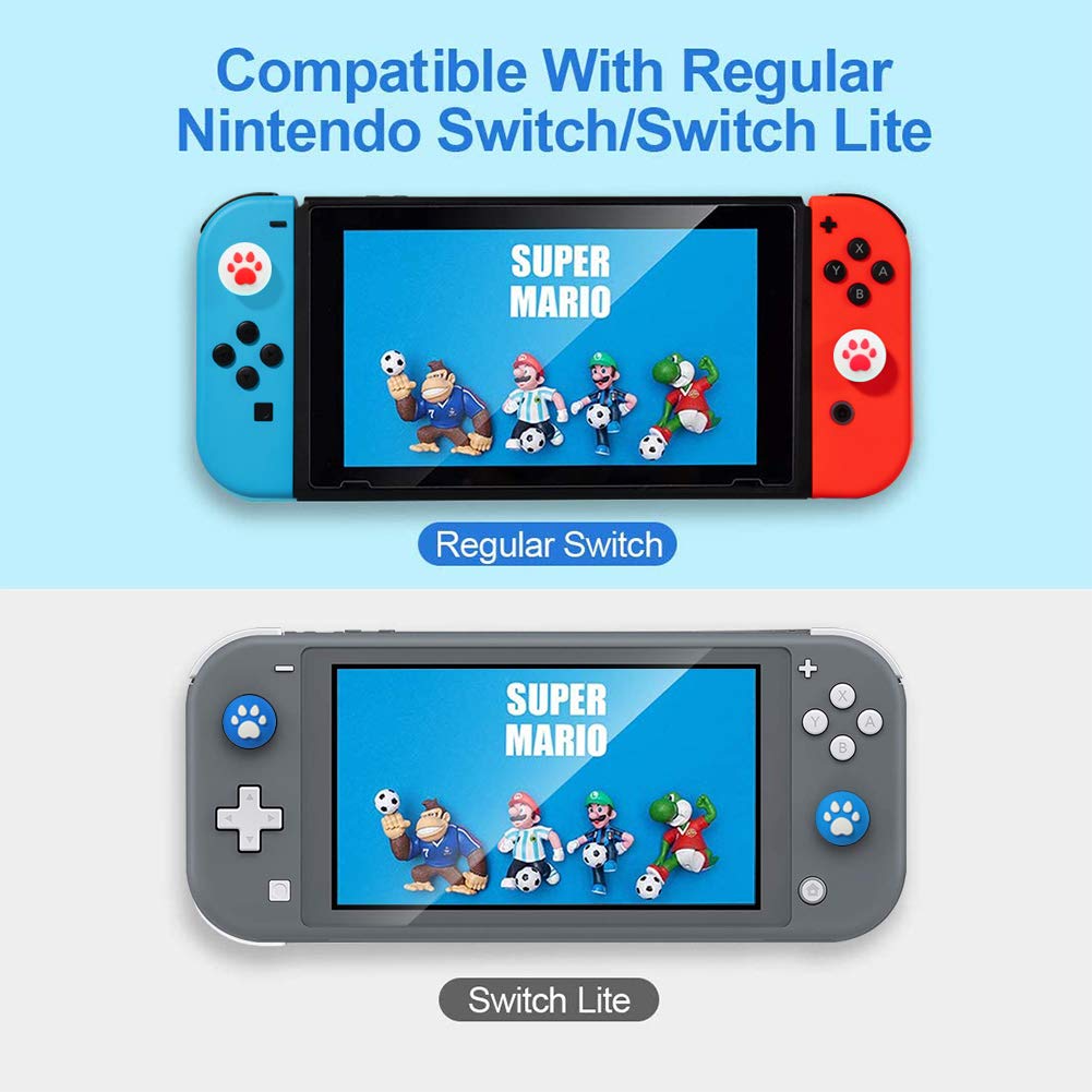 Soft Silicone Cat Claw Thumb Grips for Nintendo Switch & Lite - Game Controller Joystick Caps, Analog Stick Cover Skins for Joy-Con Controllers - Perfect for Gaming, Travel & Long Play Sessions