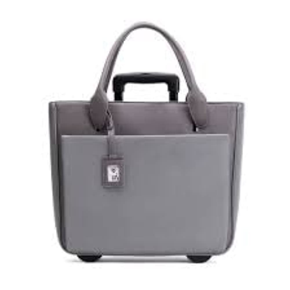 Fabrique FLORLRT-03 Florence Gray Rolling Laptop Tote Case for 17.3 Inch Laptop - Perfect for Business Travel, Office Commute & Airplane Carry-On