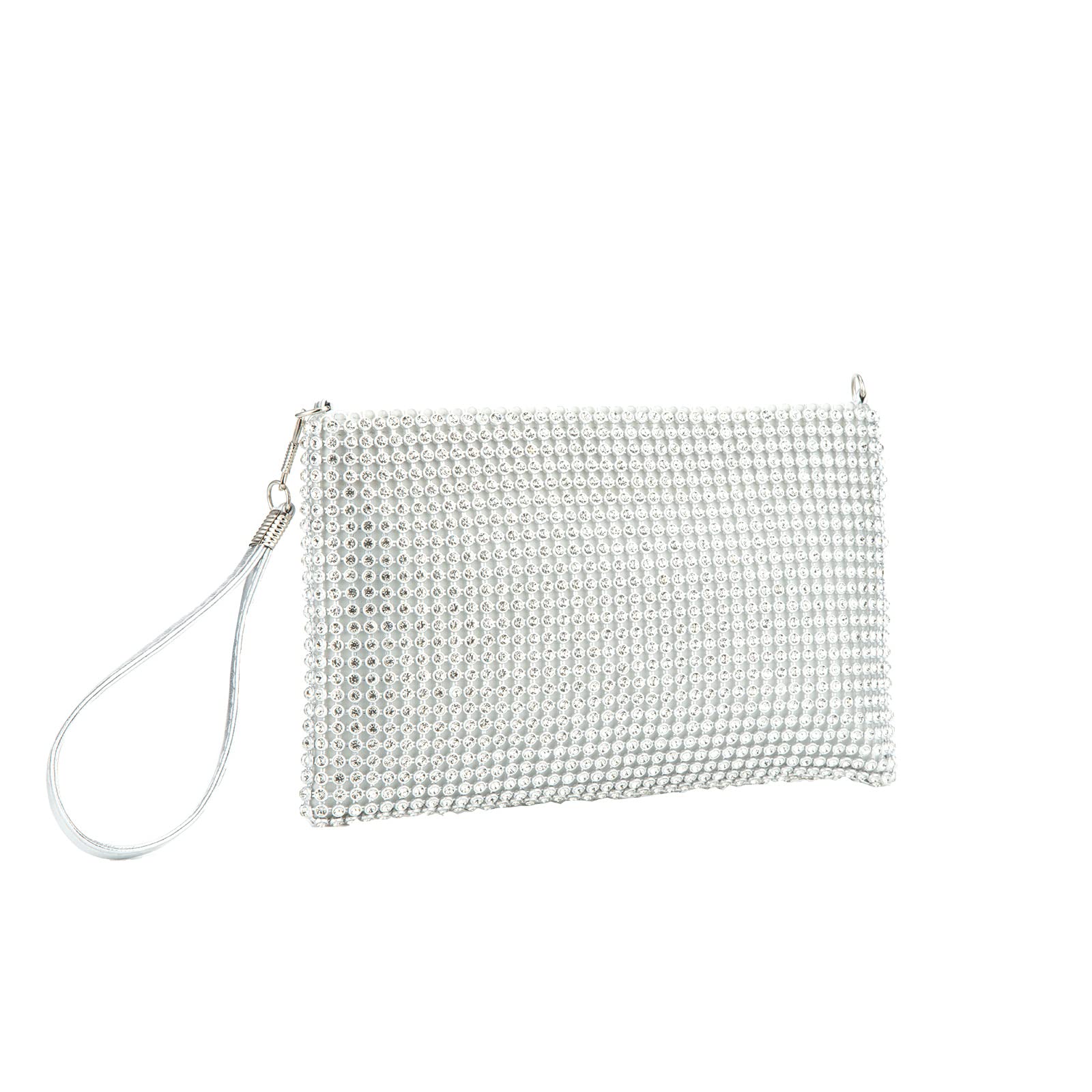 Sparkling Mesh Clutch Purse for Women - Small Evening Bag with Crystal Embellishments, Wristlet Wallet for Phone & Essentials - Perfect for Parties, Weddings & Special Occasions