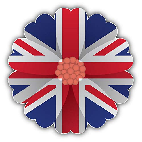 UK Flag Flower Stickers - 50 Pack for Scrapbooking, DIY Crafts, Bullet Journals, Calendars & Photo Albums | Perfect for School Projects, Home Decor & Gift Wrapping