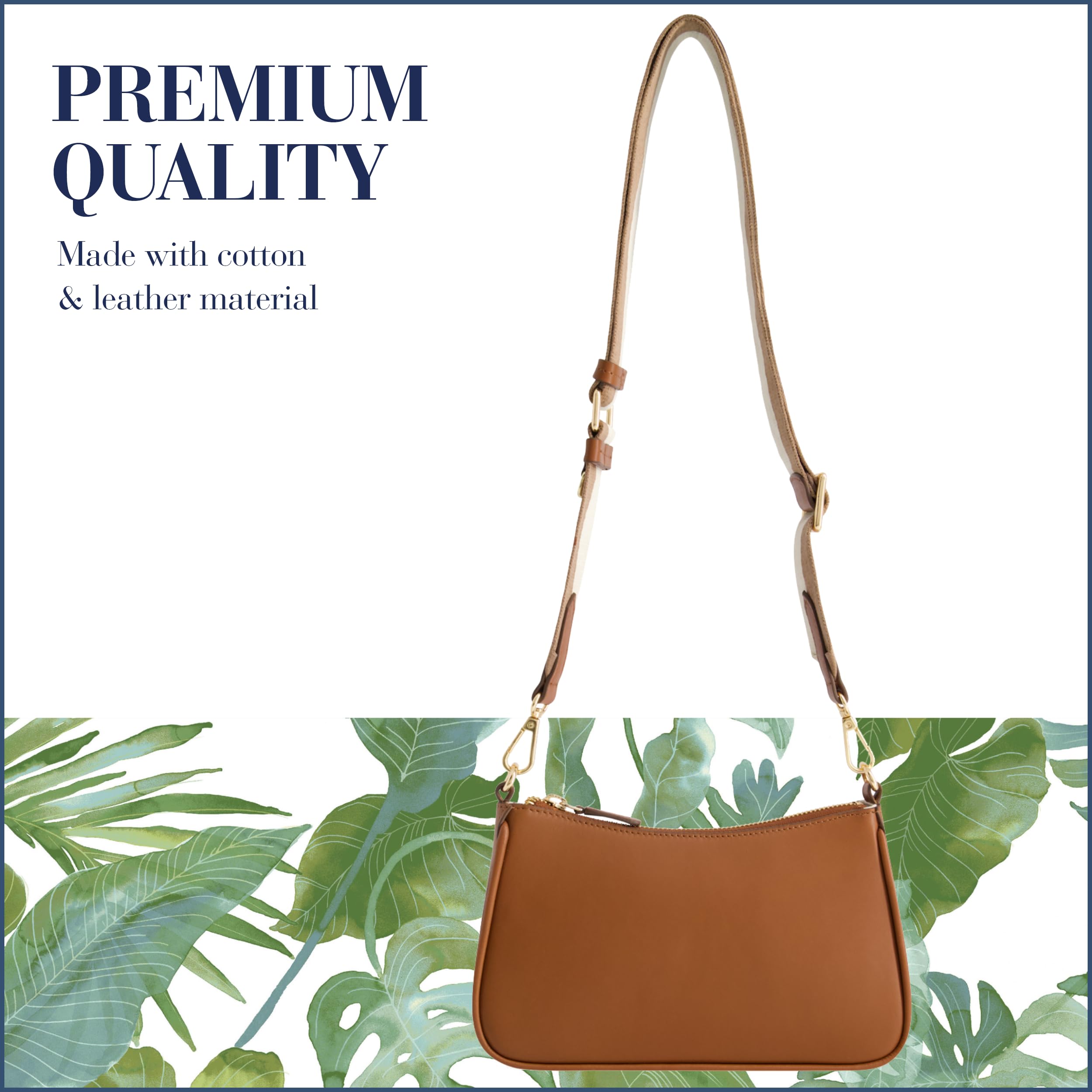Tommy Bahama Women's Small Double Crossbody Bag - Adjustable Strap Leather Trim Shoulder Handbag Purse for Travel, Shopping & Everyday Use