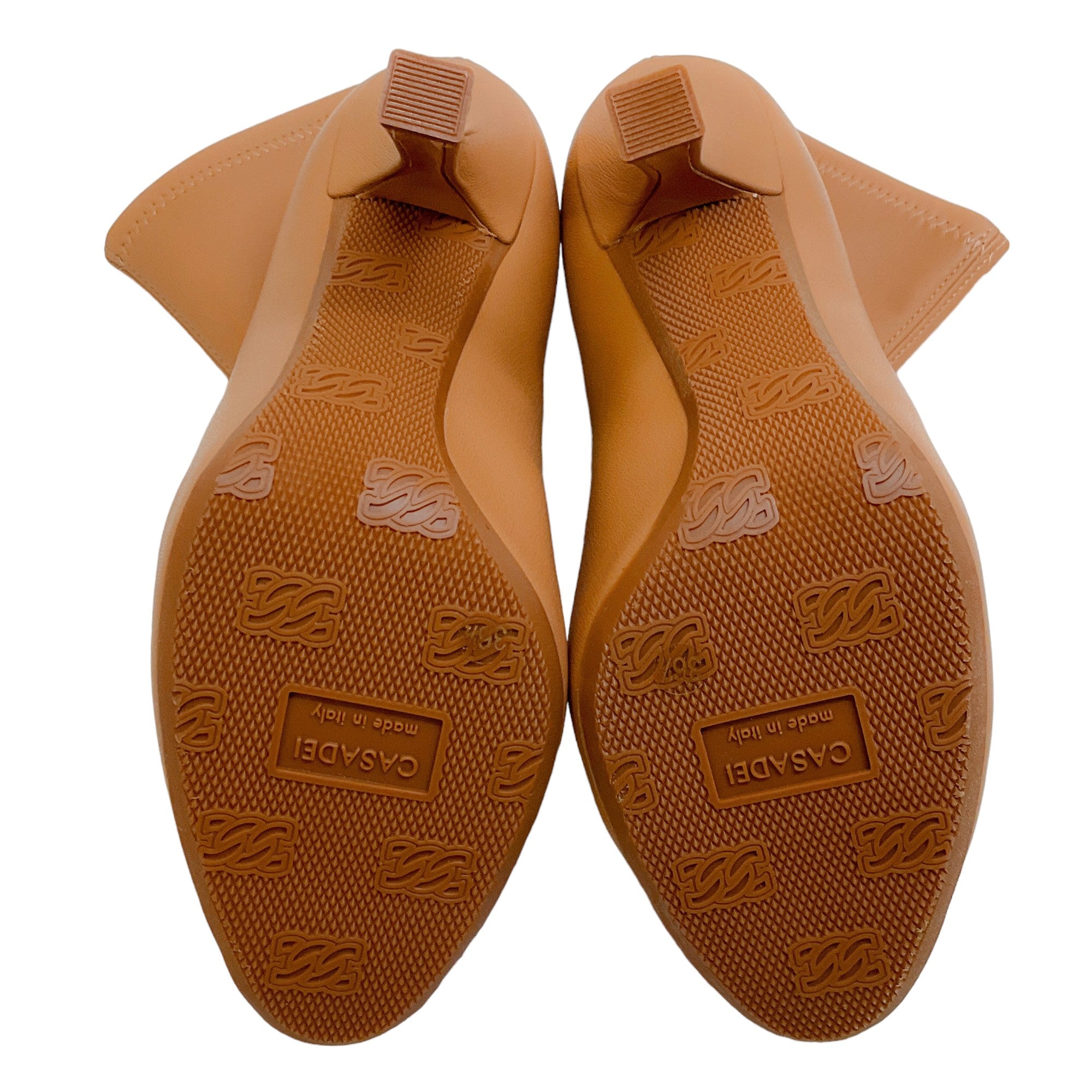 Casadei Women's Camel Leather Ankle Booties - Stylish Sock Booties for Fall & Winter Outfits | Perfect for Office, Parties & Date Nights