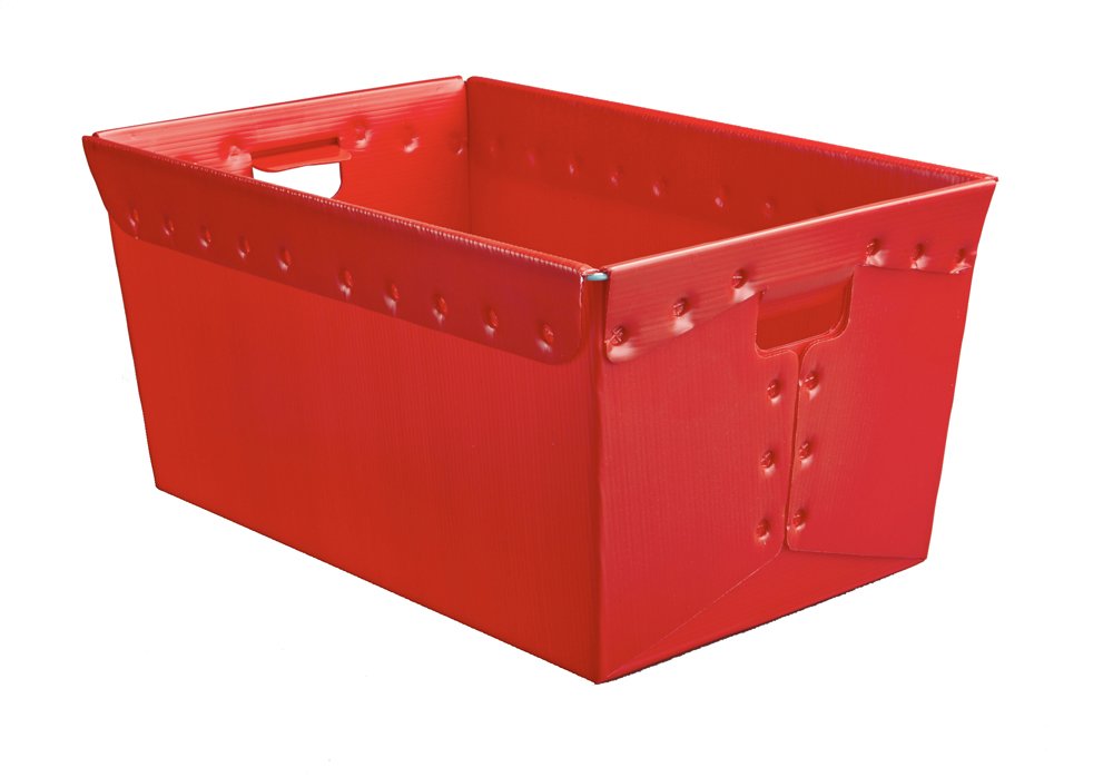 Heavy-Duty Red Plastic Storage Bins - 3-Pack Stackable Storage Containers for Home & Office Organization - 80 lbs Capacity (23