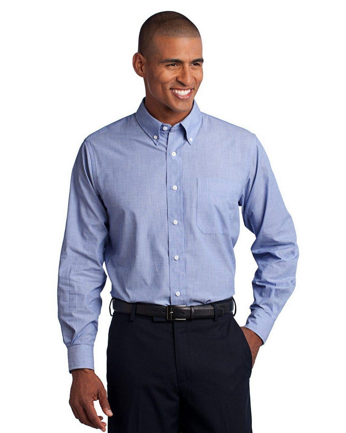 Port Authority Men's Tall Crosshatch Easy Care Shirt - Comfortable Office & Casual Wear for Business Professionals