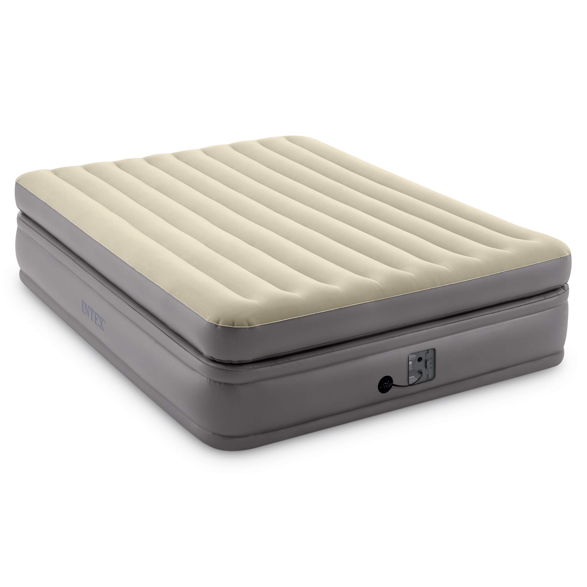 Intex 64163EP Queen Air Mattress with Built-in Pump - Comfort Elevated Portable Airbed for Camping & Guests - Fiber-Tech Technology for Durability