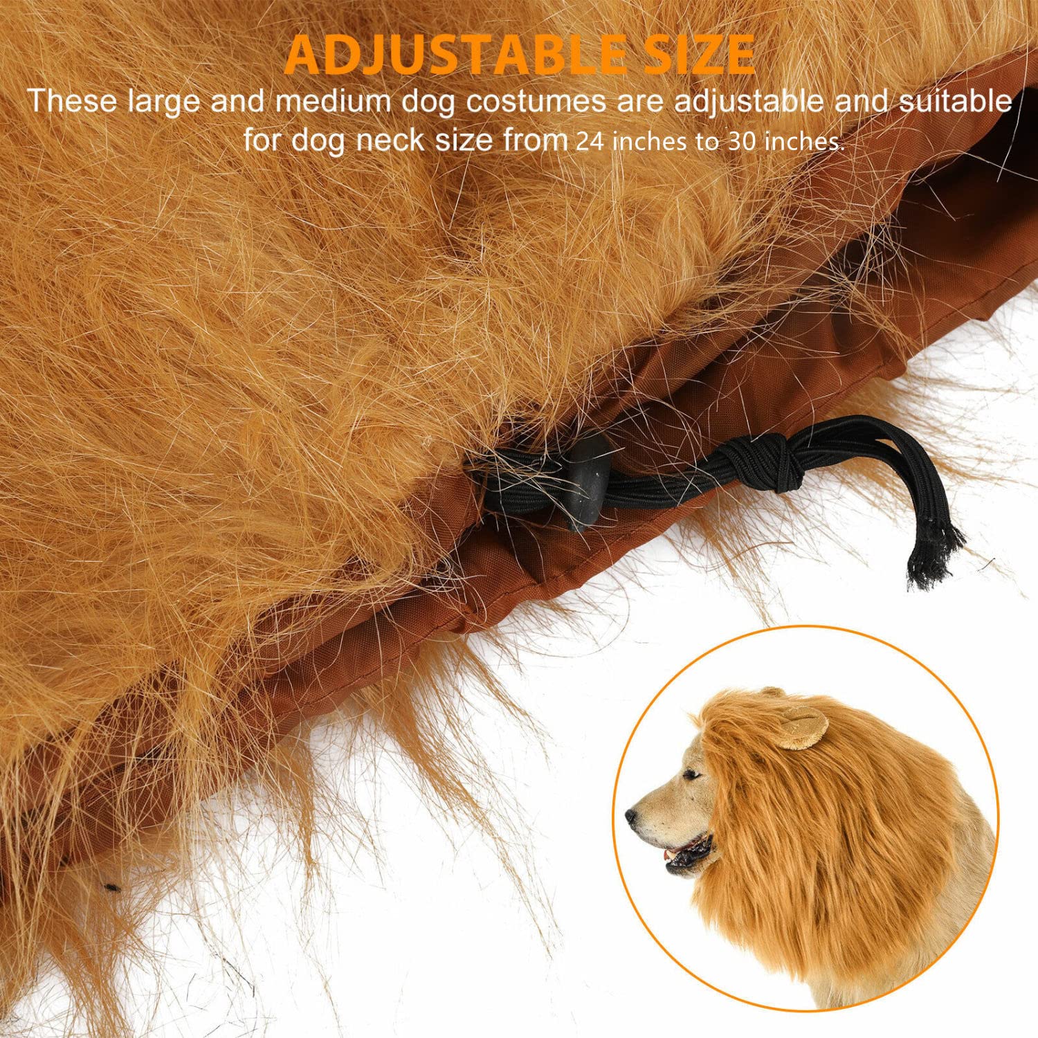 Realistic Lion Mane Wig for Medium & Large Dogs - Funny Halloween Pet Costume (Large, Light Brown) | Perfect for Halloween Parties, Pet Parades & Photo Shoots