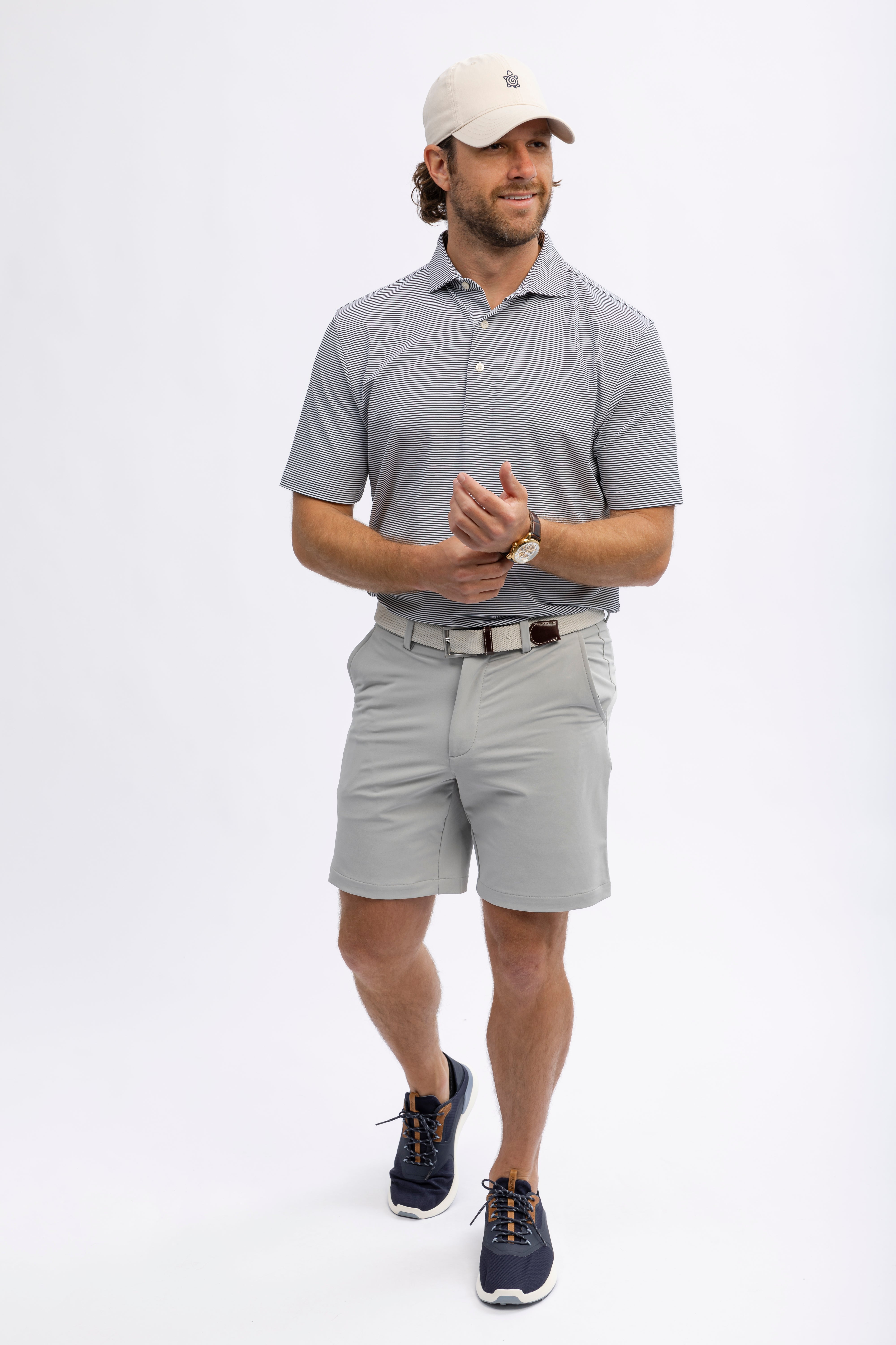 Andrew Stripe Performance Polo Shirt for Men - Moisture-Wicking, Breathable & Quick-Dry Golf & Tennis Shirt - Perfect for Sports, Work & Casual Wear
