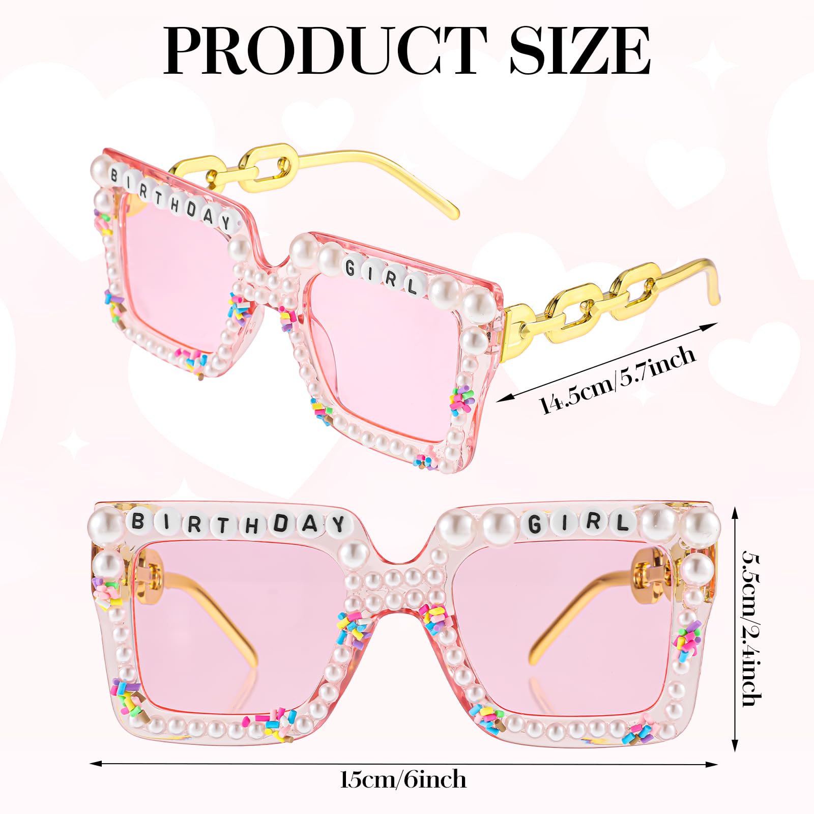Birthday Girl Sunglasses for Women & Girls - Pink Party Glasses for Birthday Celebrations, Gifts & Accessories | Perfect for Birthday Parties, Bachelorette Events & Festive Occasions