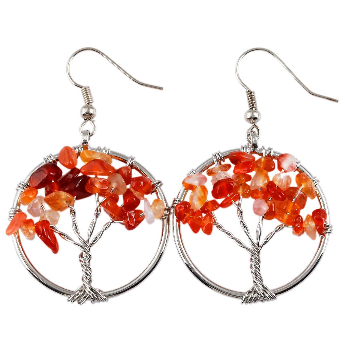 Nupuyai Crystal Dangle Earrings for Women - Elegant Tumbled Stone Hook Earrings | Boho Chic Jewelry for Parties, Weddings & Everyday Wear