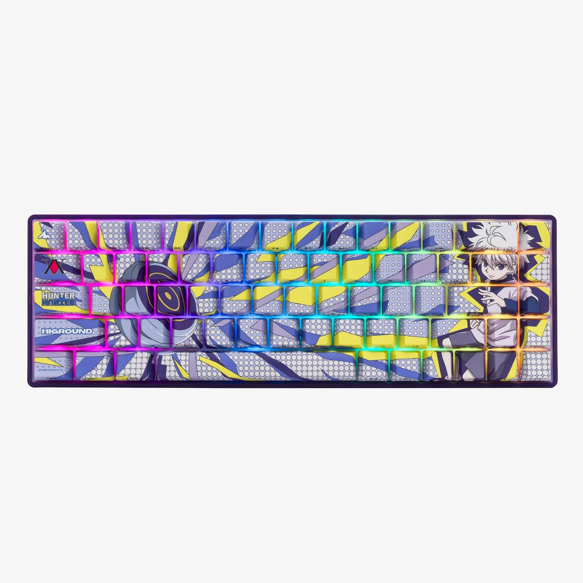 HxH x HG Basecamp 65HE Mechanical Keyboard - Killua Themed Custom Gaming Keyboard for PC & Mac - Perfect for Esports, Typing & Anime Fans