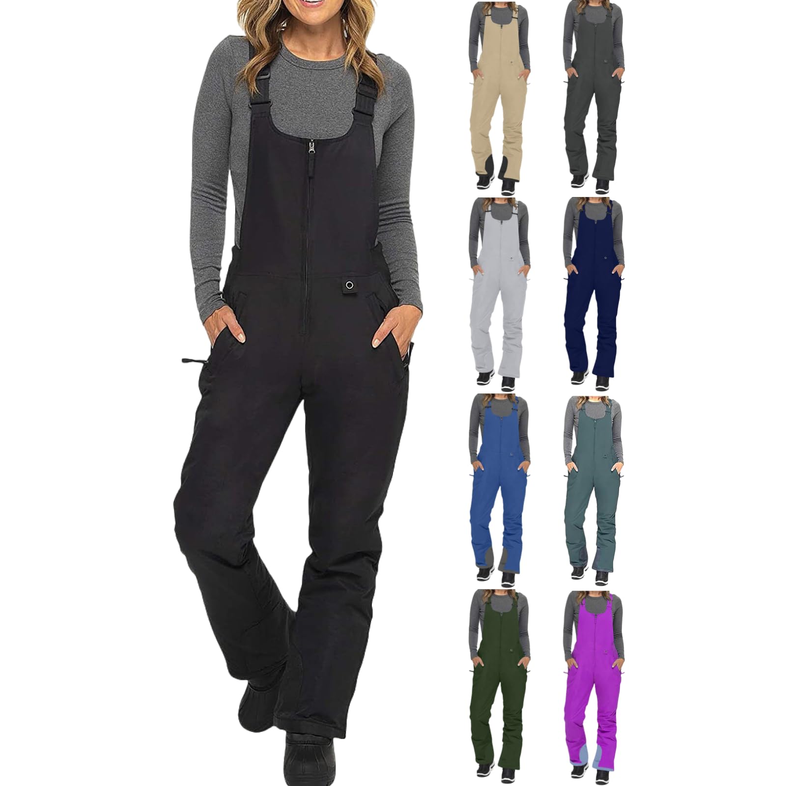 Women's Insulated Waterproof Snow Bibs - Windproof Ski Overalls with Pockets for Snowboarding & Winter Sports | Perfect for Skiing, Snowboarding & Cold Weather Adventures