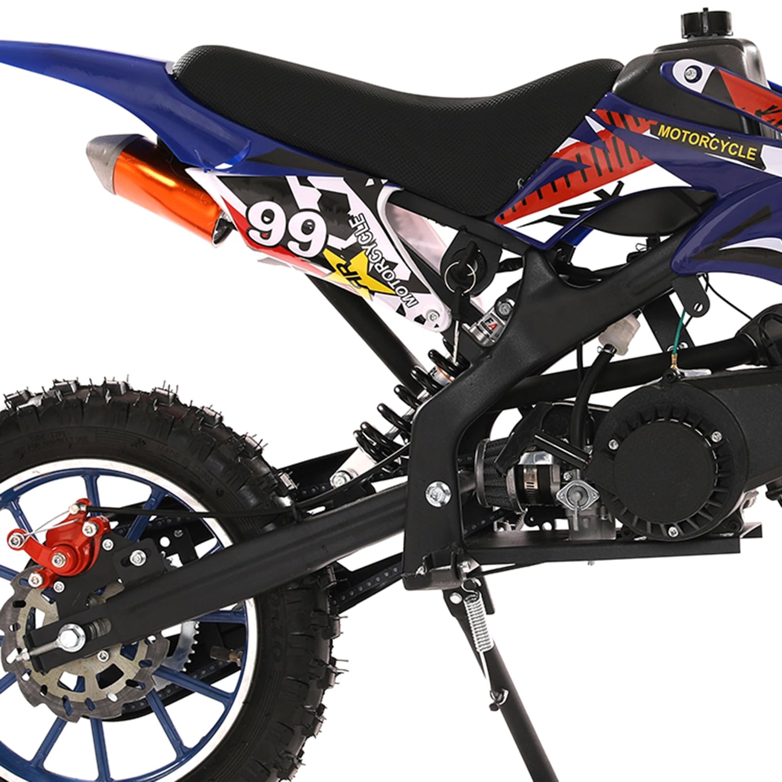 **49cc Gas Powered Dirt Bike for Adults & Kids - 2-Stroke Mini Motorcycle, Off-Road Trail Bike with Speeds up to 40 MPH - Perfect for Uphill, Trail Riding & Outdoor Adventures (Blue)**