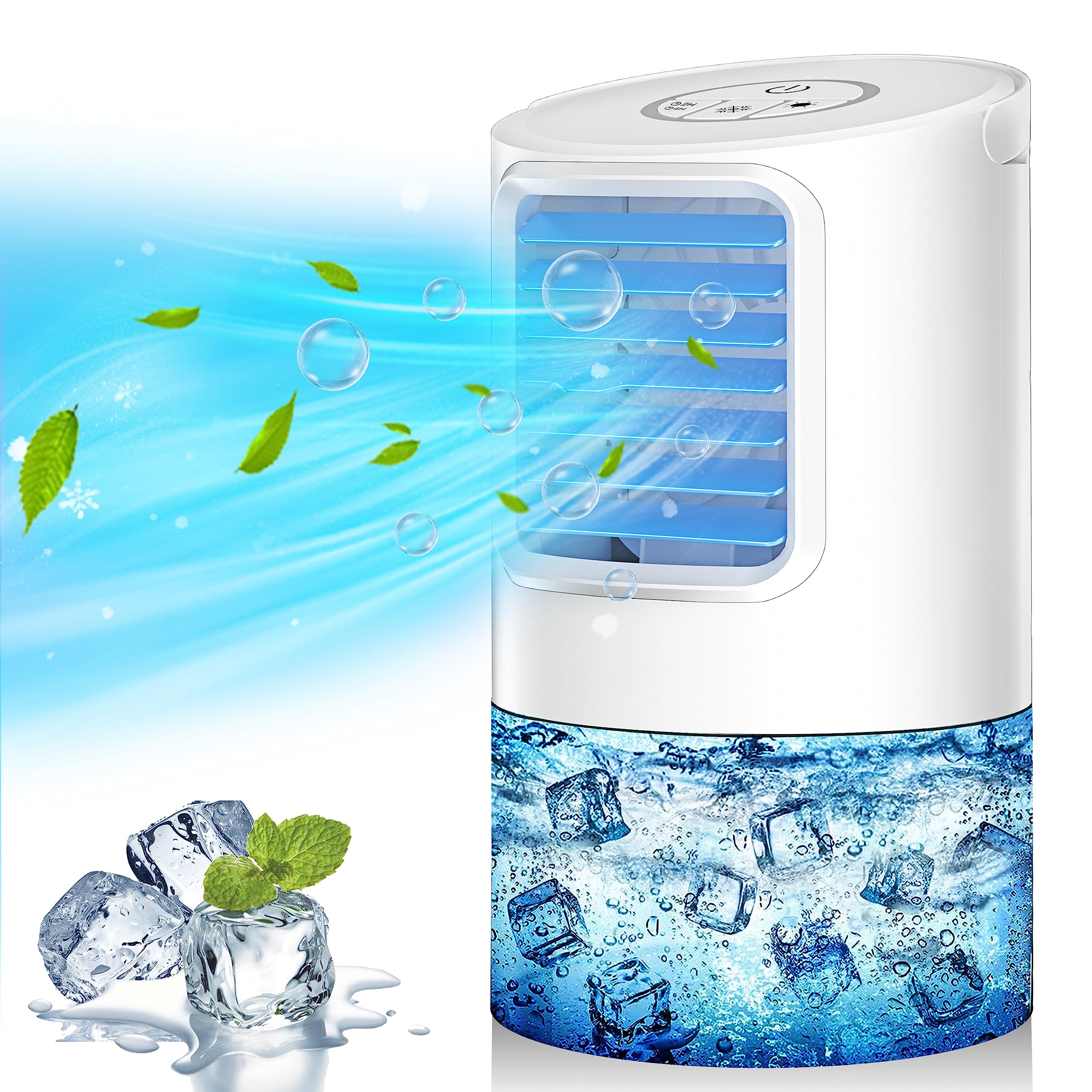 Upgraded Mini Air Conditioner - Portable Small Air Cooler for Room, Home, Bedroom | Personal Evaporative Cooler for Summer, Office & Outdoor Use