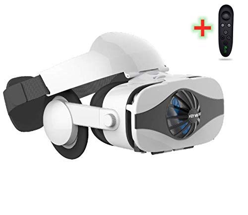 Premium VR Headset for iPhone & Android - 3D Virtual Reality Glasses with Blue Light Filter & Cooling Fan, IMAX Theater Experience for Movies, Games & Videos, Compatible with 4.0-6.3