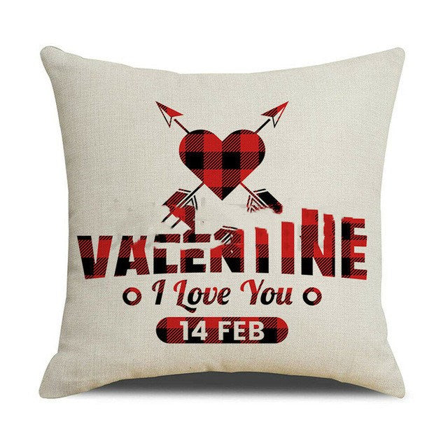 Valentine's Day Red Heart Pillow Cover - Romantic Decorative Cushion Case for Couples, Bedroom, Sofa, and Home Decor