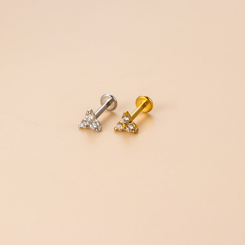 16G Surgical Steel Cartilage Earrings - Triangle Stud Earrings for Women | Hypoallergenic Body Jewelry for Pierced Ears | Perfect for Everyday Wear, Parties & Special Occasions