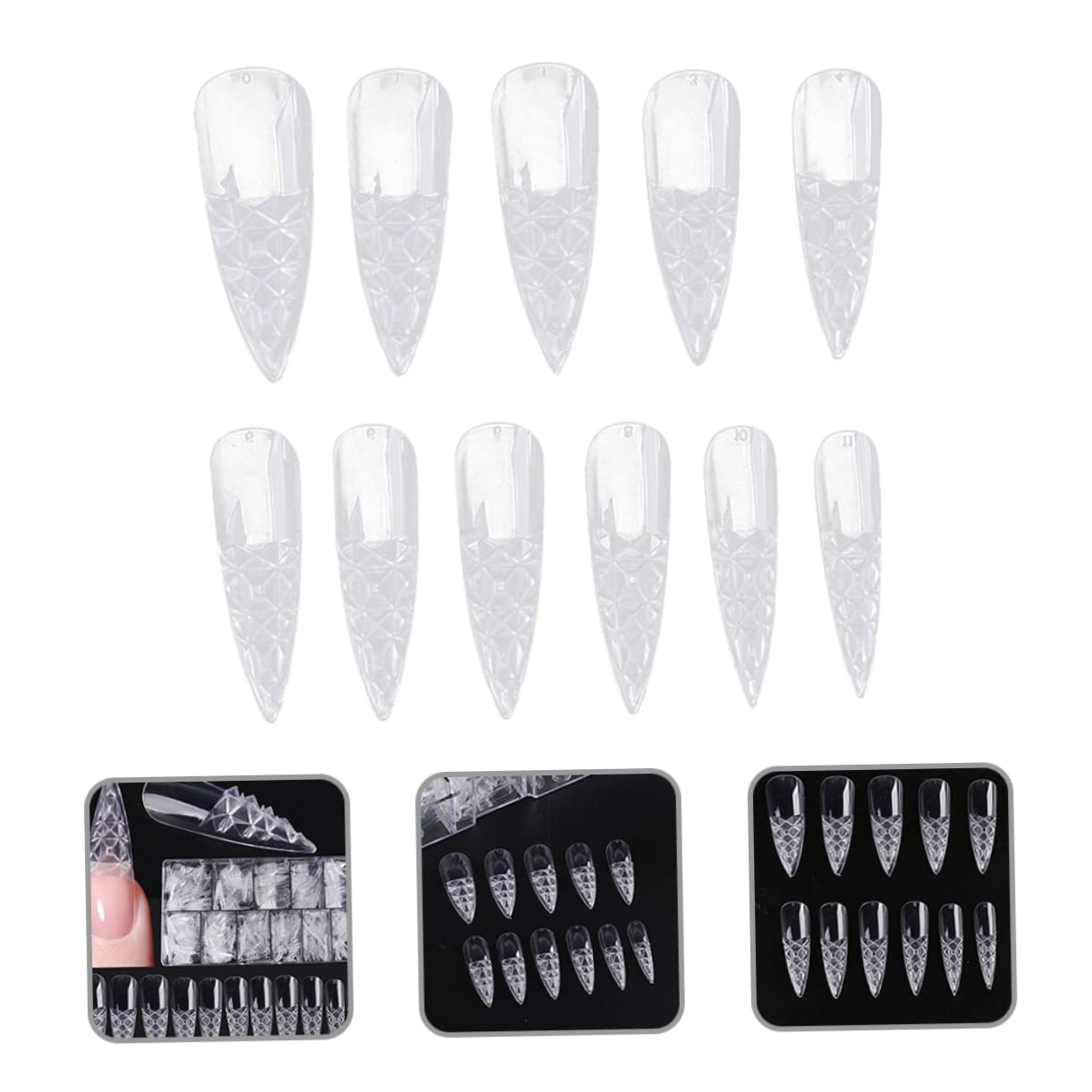 Beavorty 500pcs False Toenails Kit - Detachable Fake Nails for Bitten Nails, DIY Nail Art Tips & Patches | Perfect for Home Manicure, Salon Nail Extensions & Toe Nail Repair