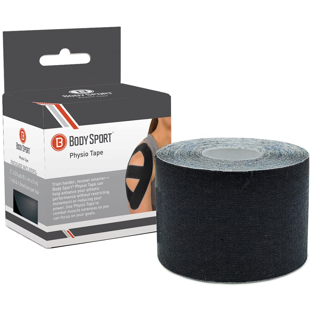 Premium Body Sport Physio Tape - Professional Kinesiology Tape for Muscle & Joint Support - Ideal for Sports Recovery, Injury Prevention & Pain Relief