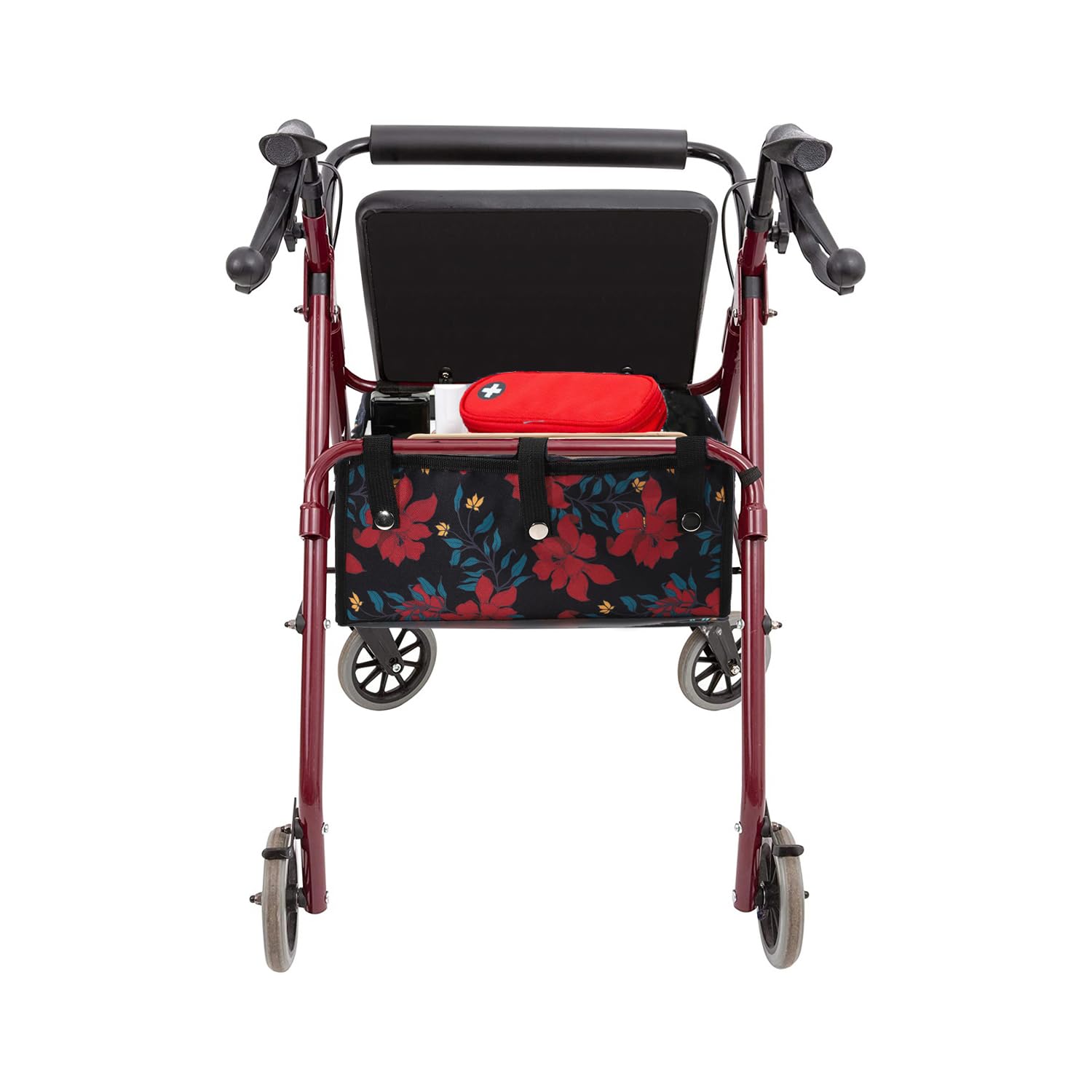 Foldable Walker Underseat Storage Bag - Replacement Medical Basket for Seniors | Rollator Accessories with Zipper Closure | Perfect for Groceries, Books & Personal Items (Medium, Purple)