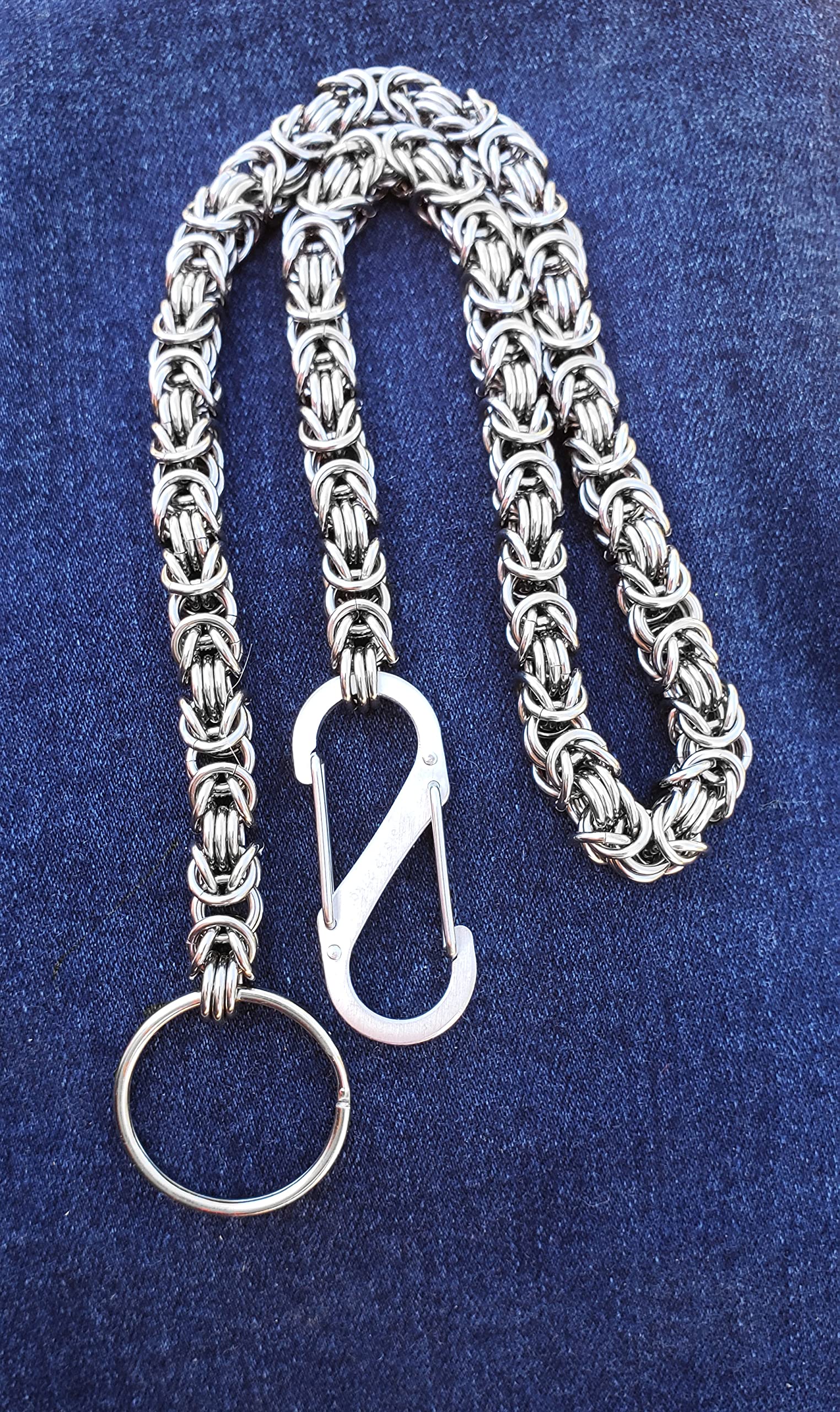 Stainless Steel Wallet Chain for Men - Heavy Duty Biker Wallet Chain with Byzantine Chainmail Design | Durable & Stylish Accessory for Motorcycle Riders, Jeans & Leather Jackets