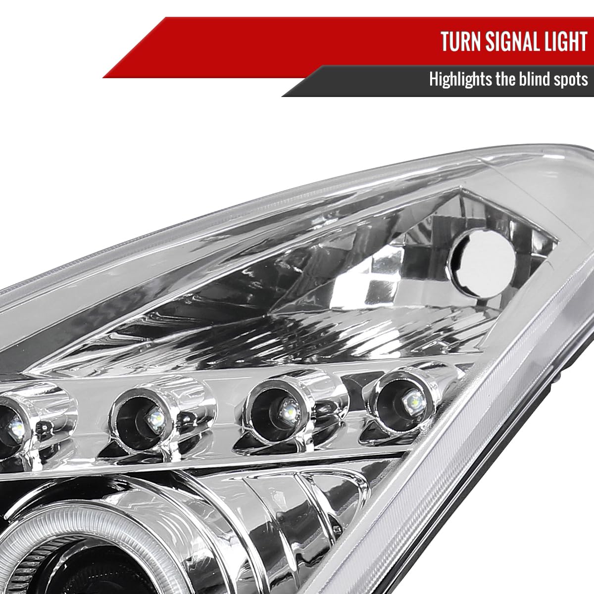 00-05 Toyota Celica GTS GT Clear Halo Projector Headlights - Pair of LED Angel Eye Lamps for Enhanced Night Driving & Custom Style
