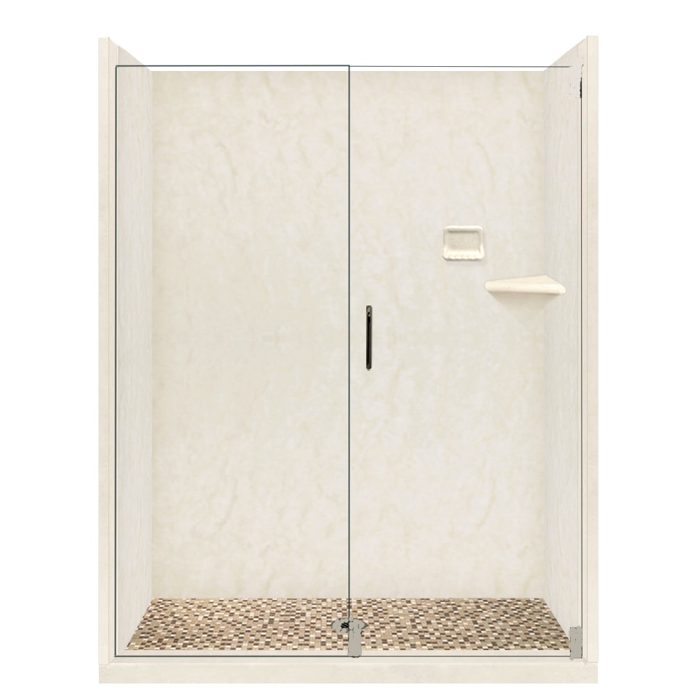 Premium Rafe Marble Alcove Shower Kit with 3 Accent Options (Liner Optional) - Luxury Bathroom Upgrade for Modern Homes & Spa-Like Experience