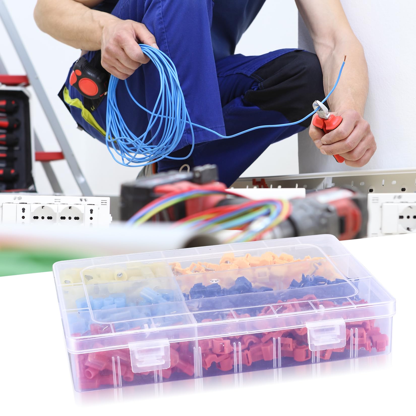 180 Pcs T-Tap Wire Connectors Kit - Self-Stripping Quick Splice Electrical Terminals for Automotive Wiring | Male Insulated Quick Disconnect Spade Connectors for Car, Truck & RV Electrical Repairs