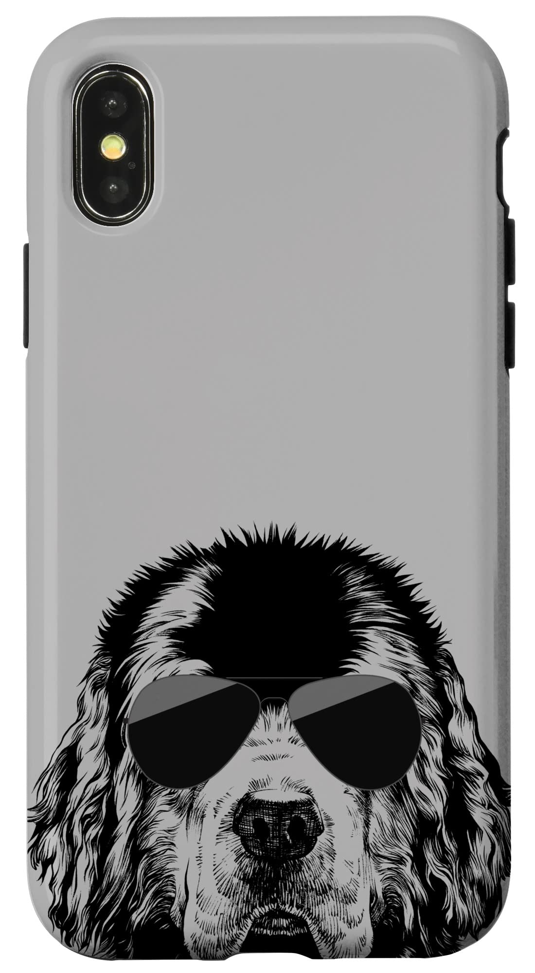 iPhone X/XS Case with Newfie Newfoundland Dog & Sunglasses Design - Durable Protective Cover for Everyday Use & Outdoor Adventures