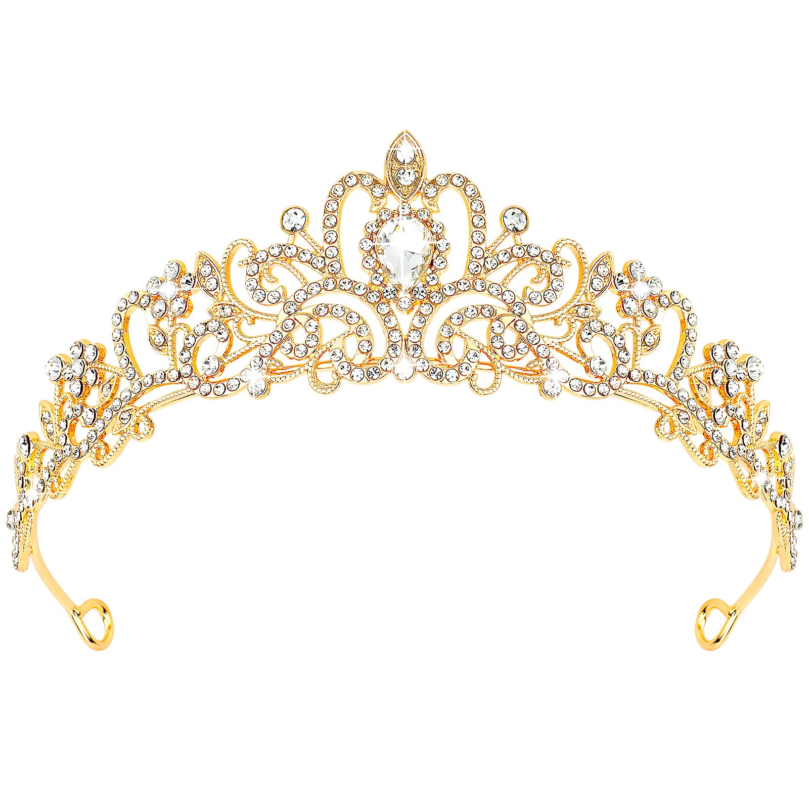 Elegant CIEHER Gold Tiara Crown for Women & Girls - Princess Bridal Wedding, Prom, Quinceañera, Birthday & Christmas Hair Accessories | Perfect for Parties, Pageants & Special Occasions