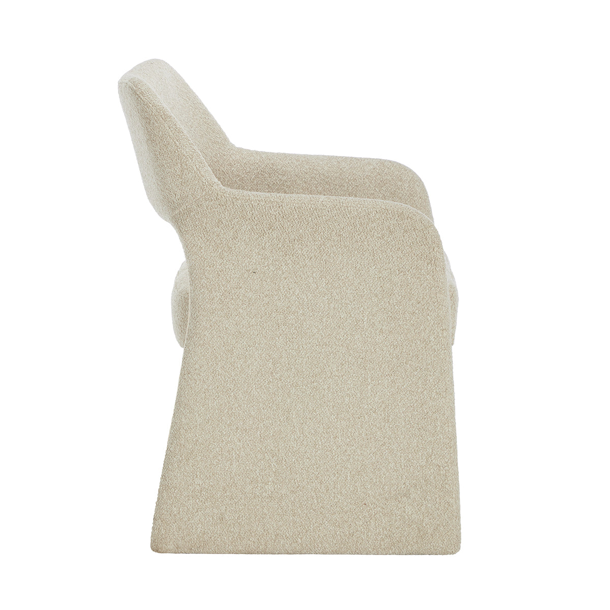 Amelia Boucle Dining Arm Chair - Upholstered Accent Chair for Kitchen, Dining Room & Office - Modern Comfortable Seat with Soft Fabric & Sturdy Frame