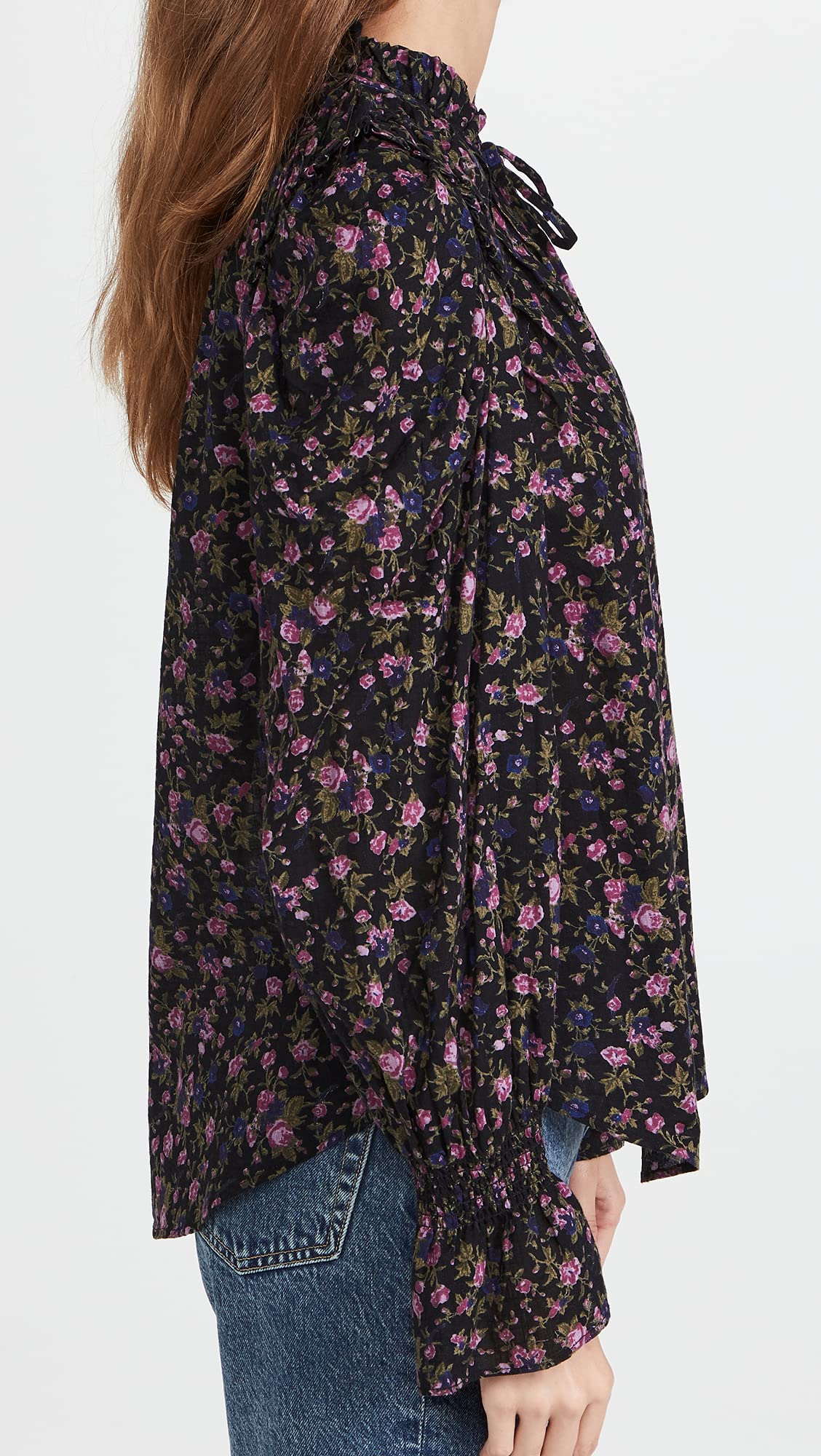 Free People Meant to Be Blouse - Women's Boho Floral Print Long Sleeve Shirt | Perfect for Casual Outings, Date Nights & Music Festivals