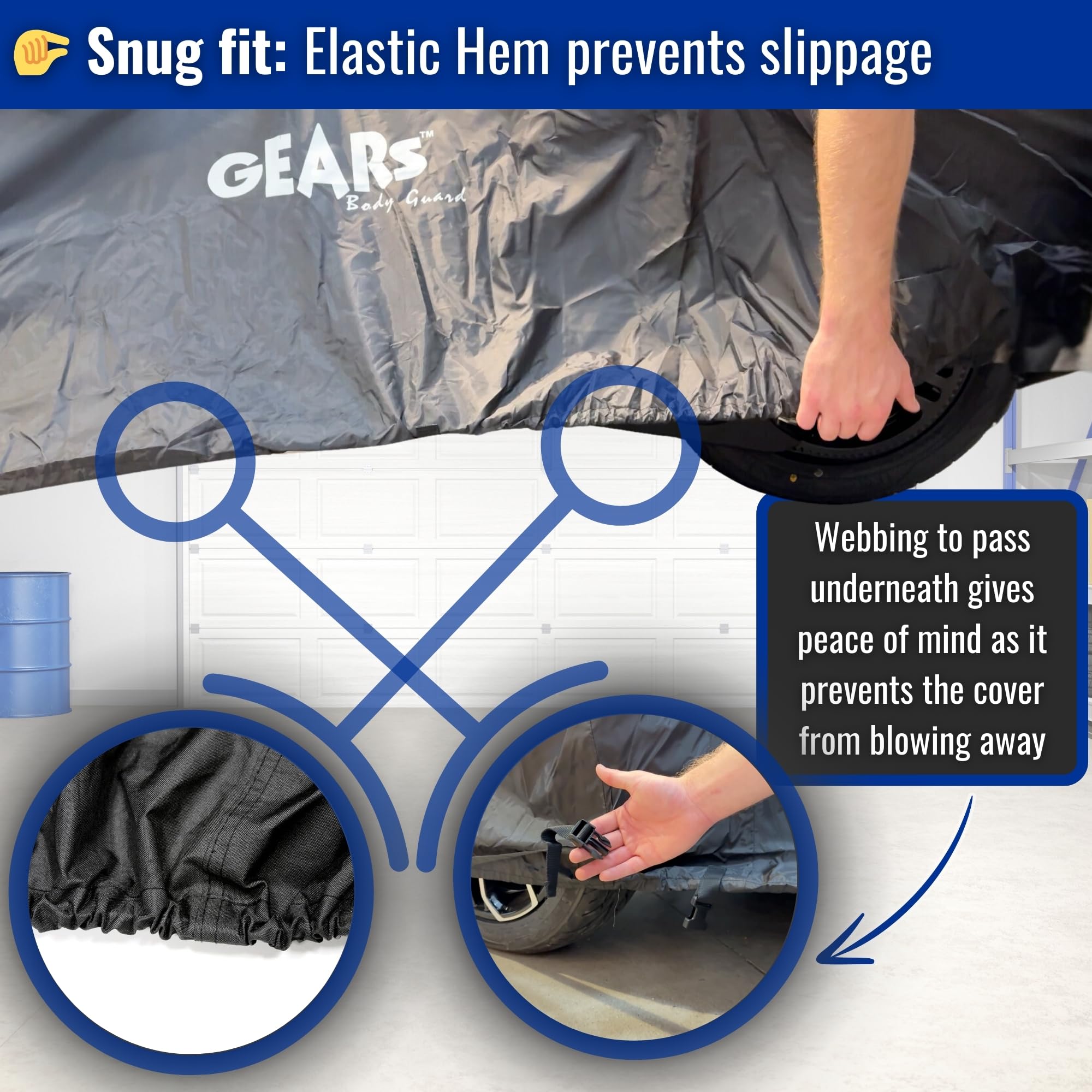 GEARS Waterproof 3-Wheel Motorcycle Cover for Can-Am Spyder RT & RT Limited (Fits 2019 & Older Models) - Includes Storage Bag - All-Weather Protection for Indoor/Outdoor Use - Ideal for Garage, Travel & Long-Term Storage