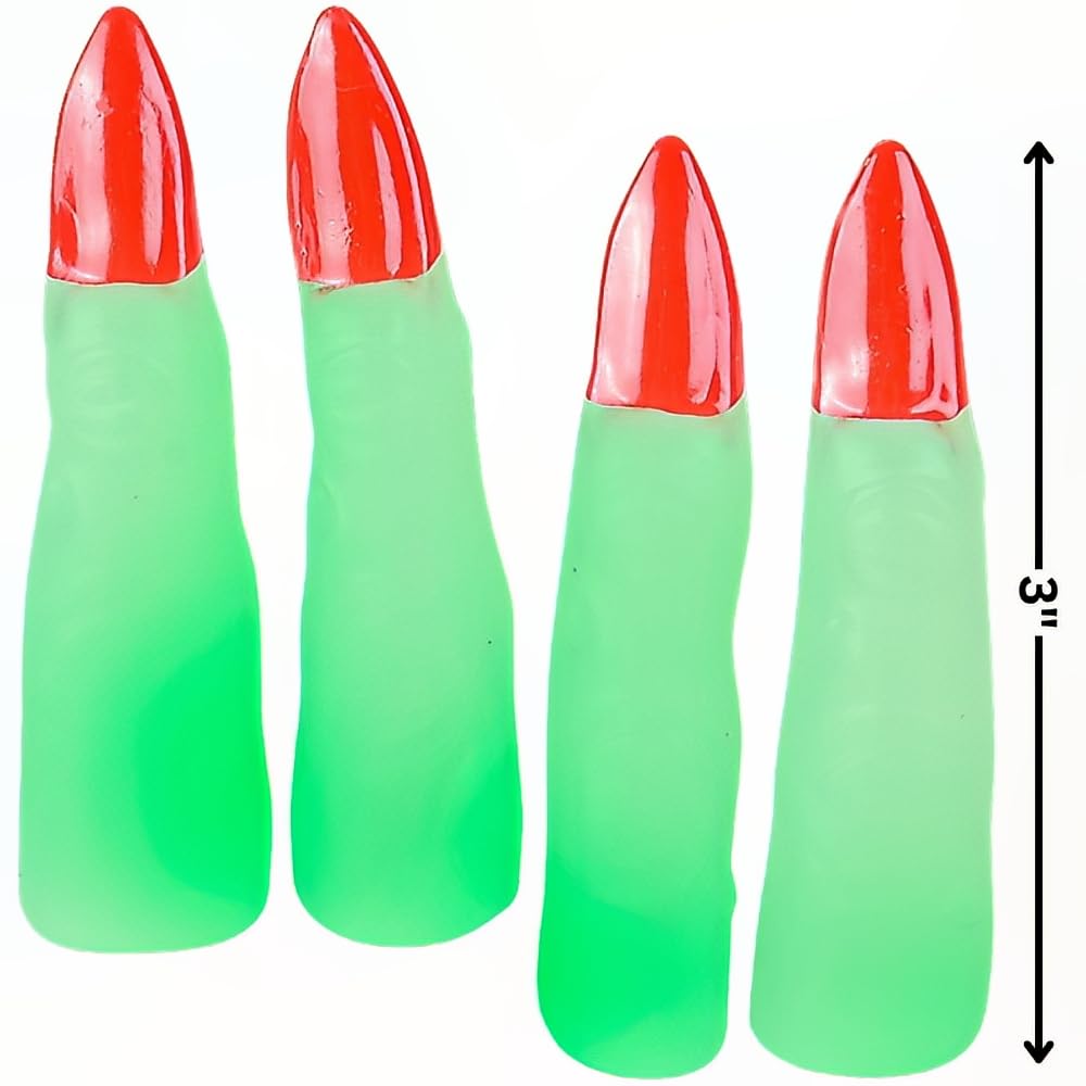 12 Pack Alien Witch Fingers - 2.5 Inch Realistic Vinyl Halloween Props - Perfect for Scary Decorations, Prank Gifts, and Themed Parties