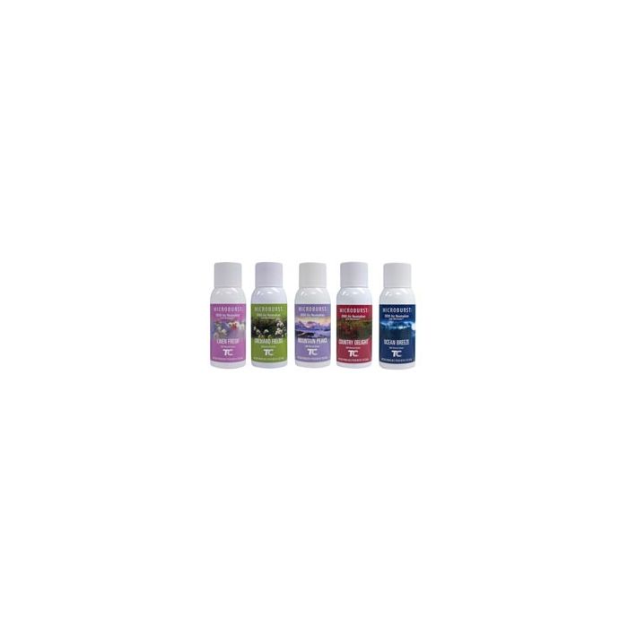 Aerosol Microburst 3000 TC Preference Pack - 2 Pack Refills | Linen Fresh, Mountain Peaks, Orchard Fields, Ocean Breeze & Country Garden Scents | Perfect for Home, Office & Car Air Freshening